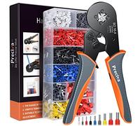 0.08-16mm² Pince a Sertir, avec Cosse Electrique 1200pcs, Orange, Gris, Noir Preciva AWG 28-5 Pince à Sertir, Cliquet Auto-Adjuvsable, Sertissage Précis