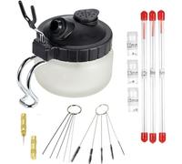 0.2/ 0.3/0.5mm Aérographe Nettoyage Pot Verre Air Porte-Brosse Propre Peinture Pot Bouteille Pulvérisation Lavage Outils Aiguille Buse Brosse Ensemble