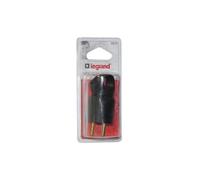 0 939 07 Fiche mâle 2P+T plastique 16A 250V noir avec anneau