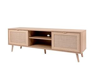 003047 Bali 56A Rafia Commode HiFi avec meuble bas et meuble TV en chêne Sonoma 150 x 52 x 40 cm