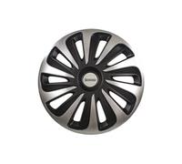 009122 boîte 4 enjoliveurs 15 NVS 3D Black Edition, Noir, Set de 4