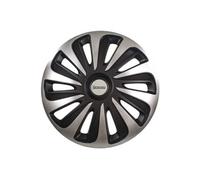 009123 boîte 4 enjoliveurs 16 NVS 3D Black Edition, Noir, Set de 4