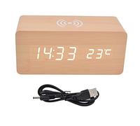 01 02 015 Réveil LED, Réveil numérique Détection Automatique de température Stable et sûre pour la Maison pour Le Bureau(Blanche)