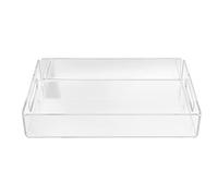 01 Plateau de petit-déjeuner, plat alimentaire transparent robuste avec poignées pour cuisine pour la maison