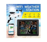 0310 Station MéTéO WiFi Professionnelle Internet Sans Fil avec Capteur ExtéRieur PluviomèTre Life Weather Prise UE