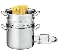 0415630622 - Ensemble de casseroles premium pour pâtes, en acier inoxydable, argenté, dimensions : 27,8 x 28,4 x 30,4 cm. Comprend une casserole avec insert en passoire et couvercle, finition satinée,