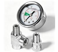 0580495 HEA Manomètre avec T pour Titan pour Wagner, HEA Airless Paint Pulvérisateur de peinture HEA 580495, 4000 psi/kpa, raccords NPT 6,35 mm