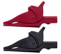 0590 0008 Jeu De Pinces Crocodiles Femelle 4 Mm Cat Iii 600 V Noir, Rouge W280421 - Testo