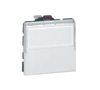 077043 Poussoir inverseur Mosaic 2 modules blanc porte-étiquette