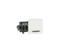 086105 Bouton poussoir à voyant saillie 1 poste 6A blanc RAL 9003
