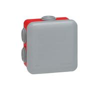 Legrand Boîte de dérivation Plexo 092015 – 80 x 80 x 45 mm IP55 – 7 entrées – Rouge pour ERP