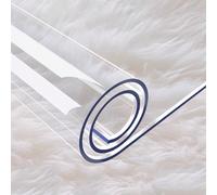 1,0 mm Nappe/set de table carré transparent en PVC épais, imperméable et anti-taches, nappe transparente en PVC doux comme du verre. Convient pour la cuisine, la coiffeuse, le bureau, la table à mange