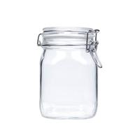 1 000 ml bocal à fermeture à levier 'Fido', carré, ouverture : fermeture à levier métallique