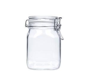 1 000 ml bocal à fermeture à levier 'Fido', carré, ouverture : fermeture à levier métallique