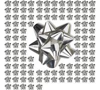 1 000 nœuds cadeaux autocollants, petits nœuds décoratifs pour Noël et les anniversaires, nœuds décoratifs, Ø 5 cm, argent