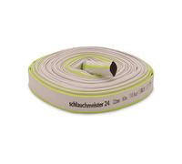 Ø 1 1/4" - 32 mm, 40 m - Tuyau plat | Tuyau de chantier | Tuyau industriel | Caoutchouc synthétique, blanc avec vert, 10 bar, -20 °C à +60 °
