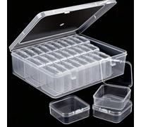 1/10/15/21/31 pièces Boîtes de rangement en plastique transparent polyvalentes, mini conteneurs de rangement de perles transparents pour organiser les boucles d'oreilles, les bagues, les bijoux et les