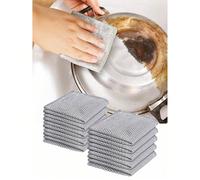 1/10/20/40 pièces Tampons à récurer en acier inoxydable pour cuisine, éponges à vaisselle en laine d'acier, tampons à récurer pour casseroles avec brosse de nettoyage dédiée et boule de laine d'acier,