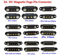 1-10 ensembles 2A DC connecteur Pogo Pin magnétique 2Pin 3Pin 4Pin 5Pin Pogopin mâle femelle à ressort prise de courant cc 2P 3P 4P 5P 4Pin 2.54mm