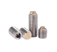 1-10 pièces M2-M16 acier inoxydable empreinte hexagonale creuse vis de réglage avec embout en cuivre, M5x3-3x1mm(5 pièces)