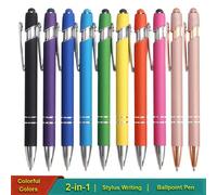 1/10 pièces Stylo à bille avec pointe de stylet, métal, stylo à bille 2 en 1 avec stylet 1,0 mm encre noire pour smartphone, tablette, rentrée scolaire 1 pièce (couleur aléatoire),10 pièces (mélange d