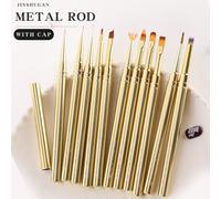 1/11 pièces Pinceau de traçage pour nail art, pinceau de peinture à motif rayé, pinceau pour extension en acrylique et gel UV, stylo de dessin et de sculpture, outil de manucure, pinceau à ongles Alli