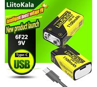 1-16 pièces LiitoKala 9V 1100mAh li-ion batterie Rechargeable USB 9V batterie pour multimètre Microphone jouet télécommande utilisation KTV 12PCS USB-9V