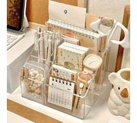 1/2/3/12 pièces - Ensemble de rangement de porte-stylo transparent DIY, boîte de rangement de papeterie de bureau, porte-stylo multifonction en acrylique transparent pour étudiants, boîte de rangement