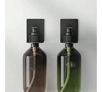 1/2/3/4/5/6/8 pièces Étagère de rangement murale en acier inoxydable noir sans perçage, gain de place, support de gel de douche sans perçage, support de distributeur de savon pour les mains, support d