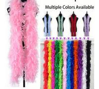 1/2/3/4/8/10pcs Boa en plumes colorées, garniture en plumes de dinde synthétiques, bande de plumes de marabout moelleuses, convient pour les loisirs créatifs DIY, les vêtements, les accessoires de cha