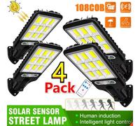 1/2/3/4 pièces lumières solaires extérieures 3 Modes 200COB lampadaire étanche capteur de mouvement éclairage de sécurité pour jardin Patio chemin cour