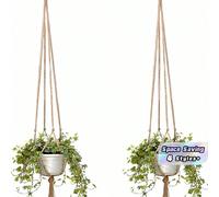 1/2/3/4 pièces Porte-plante en corde marron avec crochet, multi-tailles, panier suspendu décoratif pour intérieur et extérieur, décoration bohème pour maison et jardin, support mural pour plantes en m