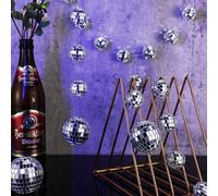 1/2/3/4 Sets Boule à facettes miroir argentée avec corde de suspension, décoration de fête à thème de vacances et d'anniversaire, fête à thème musique disco, mariage et bal de promo, festival de musiq