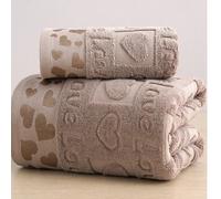1/2/3/9 pièces en option, Cœur d'amour en jacquard de pur coton, 1 pièce Serviette de bain/Ou 1 pièce Serviette de bain 100% coton éponge, Serviette de couple confortable/Serviette de bain pour la mai