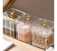 1/2/3 pièces Boîte de rangement cosmétique en acrylique haute transparence - Couvercle étanche anti-poussière et design empilable pour éponges de maquillage/tampons de nettoyage/rouge à lèvres/élastiq