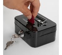 1/2/3 pièces Boîte de rangement métallique avec clé - Une boîte de dépôt compacte avec poignée supérieure, conception anti-vol et serrure métallique. Cette boîte de caisse portable est parfaite pour l