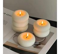 1/2/3 pièces Bougies artisanales en forme de beignet, décoration de fête, cadeau artisanal créatif, ornement de bougie parfumée, cadeau d'anniversaire, décoration mignonne, accessoire photo, cadeau de
