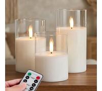 1/2/3 pièces Bougies LED sans flamme avec télécommande et minuterie, convient pour la décoration de centre de table, mariage, jardin, fête de vacances ABS