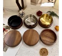 1/2/3 pièces Cendrier rond créatif en bois massif avec couvercle, coupe-vent et anti-poussière, cendrier en bois minimaliste, pratique pour la voiture/le salon/le bureau Taille UniqueBois composite