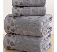 1/2/3 pièces en option, Cœur d'amour en jacquard de pur coton, 1 pièce Serviette de bain/Ou 1 pièce Serviette de bain en tissu éponge 100% coton, Serviette de couple confortable/Serviette de bain pour