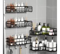 1/2/3 pièces Étagère de rangement murale triangulaire/longue, étagère de salle de bain sans perçage pour toilette, douche, lavabo, accessoires de salle de bain, outils de salle de bain Type A longue b