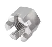 1/2/4/10/20pc M6 M8 M10 M12 M14 M16 M18 M20 M24 304 Acier Inoxydable Fendu Serrure Ronde Hexagone Château Couronne Écrou