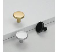 1/2/4/6/8/10 pièces Boutons de meuble modernes noirs mats, dorés, argentés, cuivrés - Poignées de tiroir en barre en T en aluminium et à trou unique, convenant pour la cuisine et la salle de bain - Qu