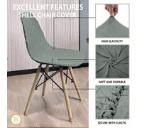 1/2/4/6 pièces Housse de chaise Eames en jacquard imperméable, housse de coussin de siège de chaise élastique 4 pièces,6 pièces,1 pcUnicolorePolyester