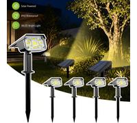 1/2/4/6 pièces Lumières solaires de chemin premium imperméables, 38 perles LED Lumières solaires de pelouse, Allumage/Extinction automatique avec 3 modes d'éclairage, Lumières extérieures résistantes