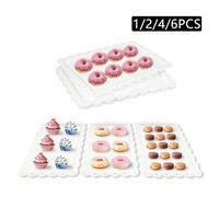 1/2/4/6 pièces Plateau à dessert en plastique blanc, idéal pour la cérémonie de remise des diplômes, l'anniversaire, la fête, le mariage, la cuisine, le cadeau de Noël 1 palette,2 palettes,4 palettes,
