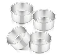 1/2/4/6pack fixe 4 pouces moule à gâteau antiadhésif en aluminium petits moules à gâteaux ronds moules for fromage, Pizza, Quiche, fête à la maison(10PCS)