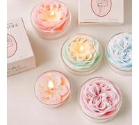 1/2/4/8 pièces Bougies parfumées à la fleur de pêcher et à la rose David Austin, mélange d'arômes fruités et floraux | Beau décor pour la maison, cadeau pour la fête des mères, faveur de mariage, cade