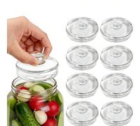 1/2/4 paquets Poids en verre de fermentation avec poignées faciles à saisir, poids de mise en conserve transparents et poids en verre pour la saumure pour bocaux Mason à large ouverture, kit de fermen
