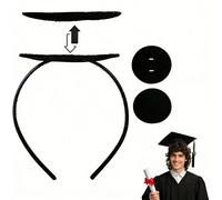 1/2/4 pièces Bandeau de casquette de remise des diplômes, rond noir, conception à boucle et crochet pour une fixation sûre et pratique de la casquette de remise des diplômes, convient pour la saison d